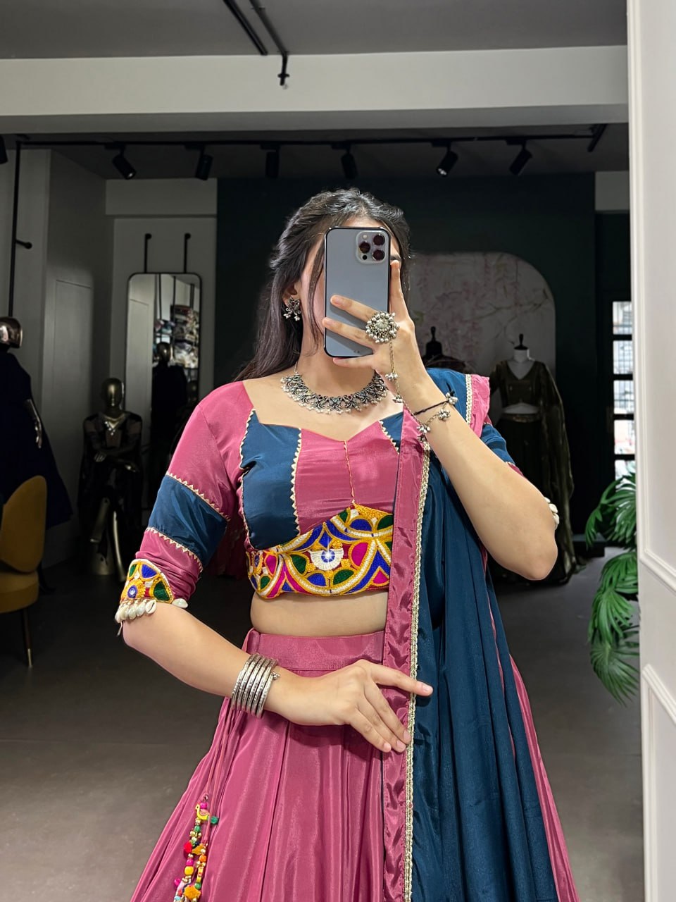 Naisha in Patola Grace   Gamthi Work Navratri Lehenga Set