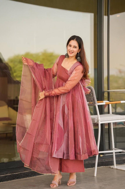 Avelin’s Aura The Royal Organza  Anarkali  Set