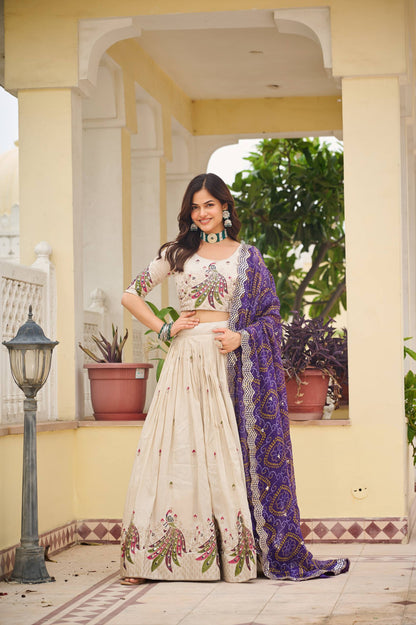 Pari Peacock Pride  Choli Set with  Pretty Bandhani Dupatta