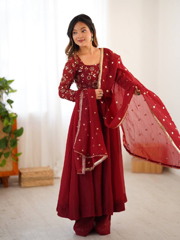 Maroon Magic A Regal Affair Anarkali Set