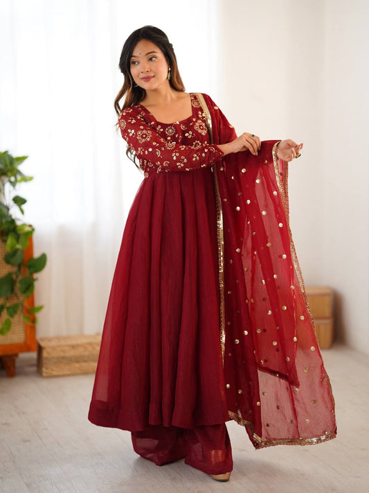 Maroon Magic A Regal Affair Anarkali Set
