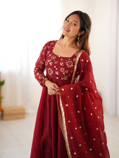 Maroon Magic A Regal Affair Anarkali Set