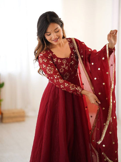 Maroon Magic A Regal Affair Anarkali Set