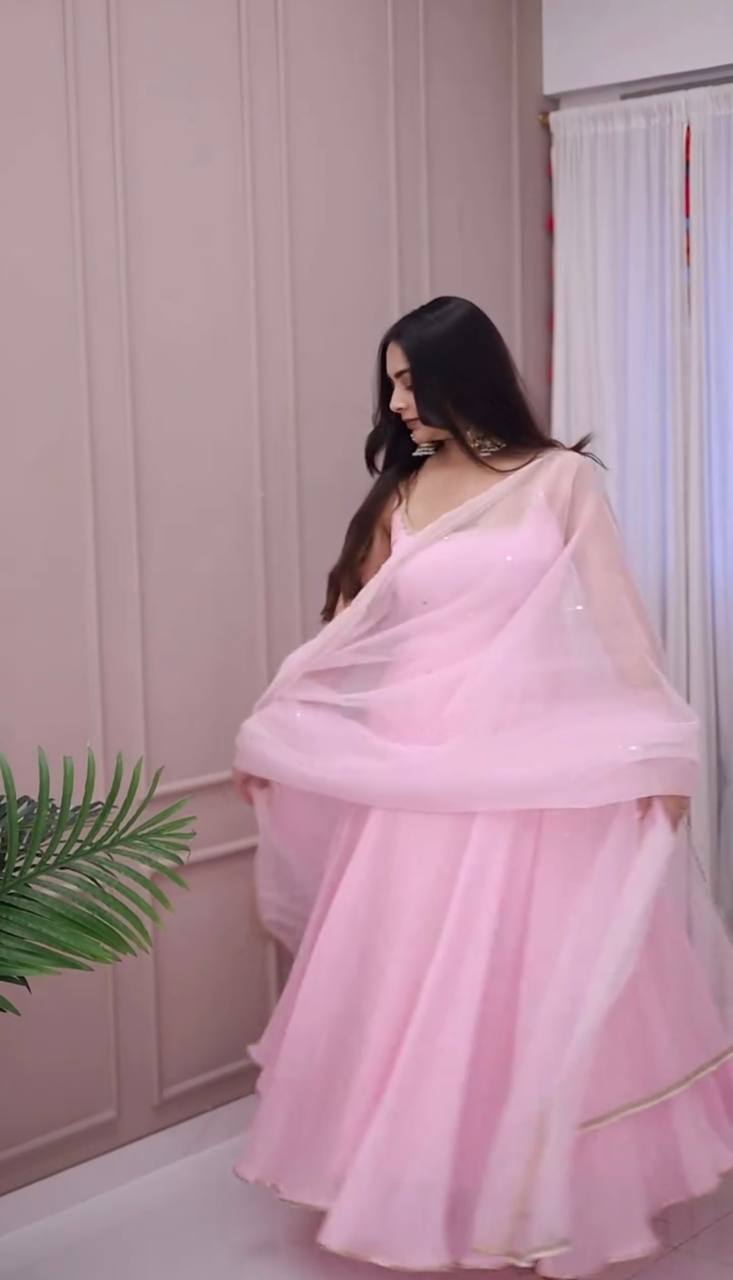 Meher in Rosy Glow Georgette Anarkali  Set