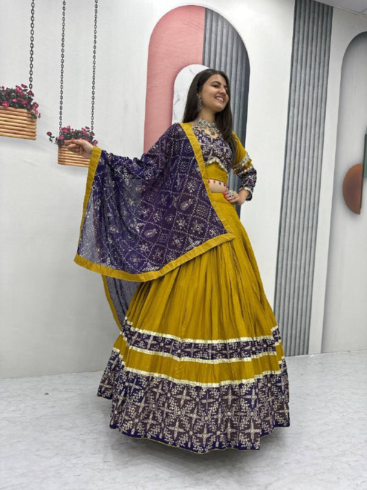 Rangrali Mirror & Bandhani Ensemble Lehenga  Set
