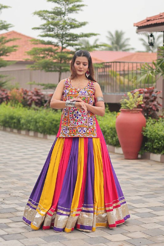 Navrang Beauty: Traditional Twist in 9 Colors  Lehenga Set