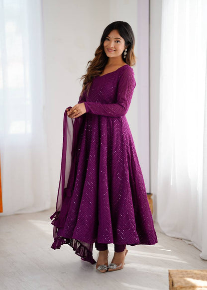 Vani Sequin Flared Sequin Anarkali Set