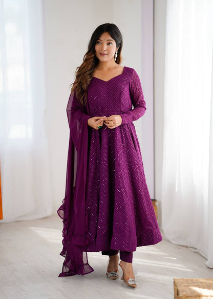 Vani Sequin Flared Sequin Anarkali Set