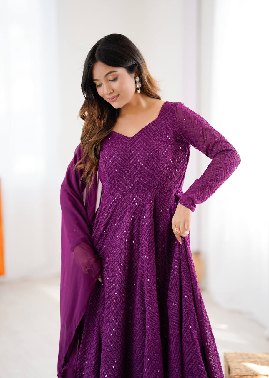 Vani Sequin Flared Sequin Anarkali Set