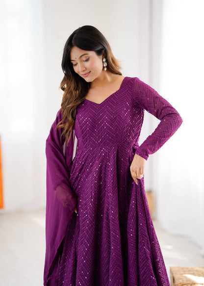 Vani Sequin Flared Sequin Anarkali Set