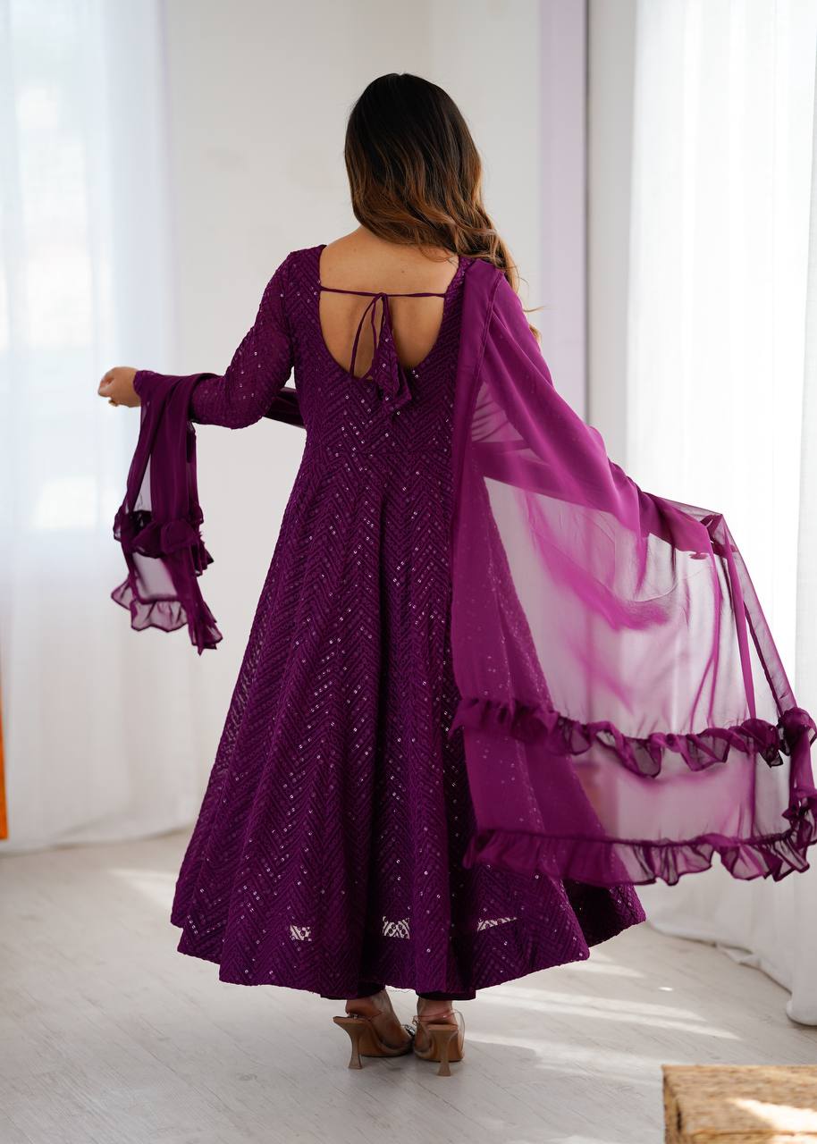 Vani Sequin Flared Sequin Anarkali Set