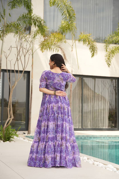 Coastal Charm Georgette Fully Flair Gown