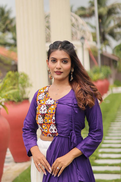 Amaira’s Divine Spin  Red & Purple Navratri Lehenga Set