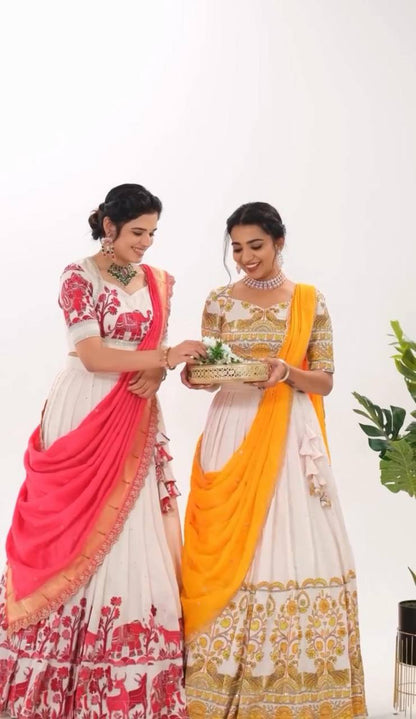 Kalamkari Chronicles Printed Lehenga Choli