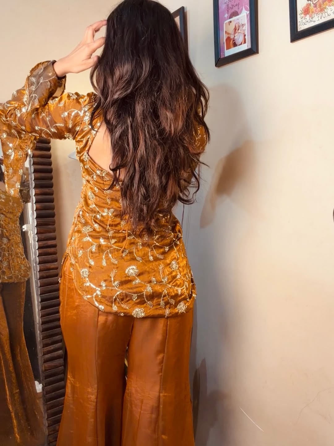 Aliza Ethnic Mustard Sharara Set