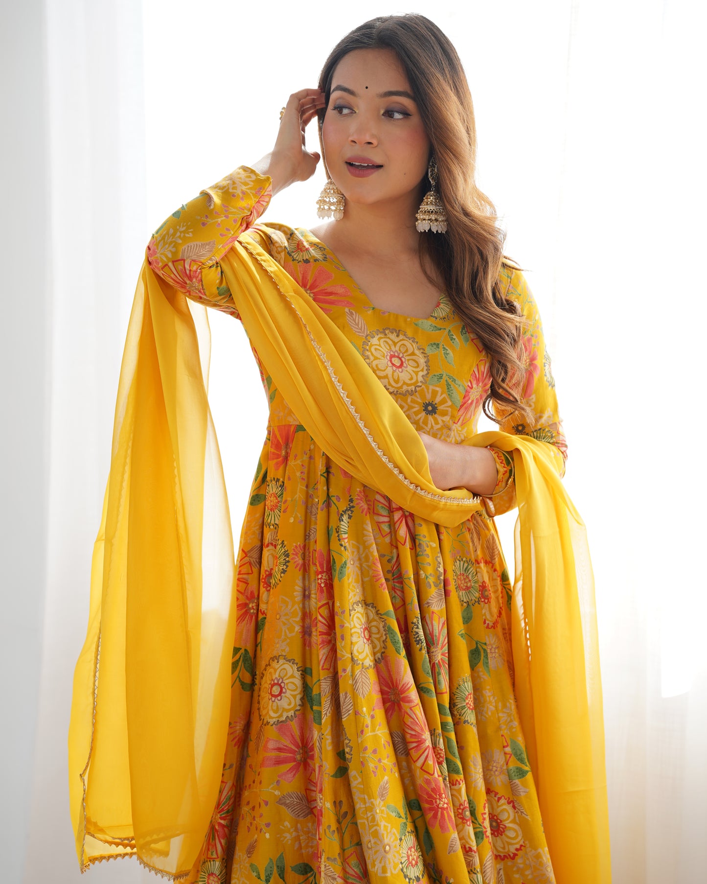Ameyra  Romansilk Chanderi Print Kediya Set