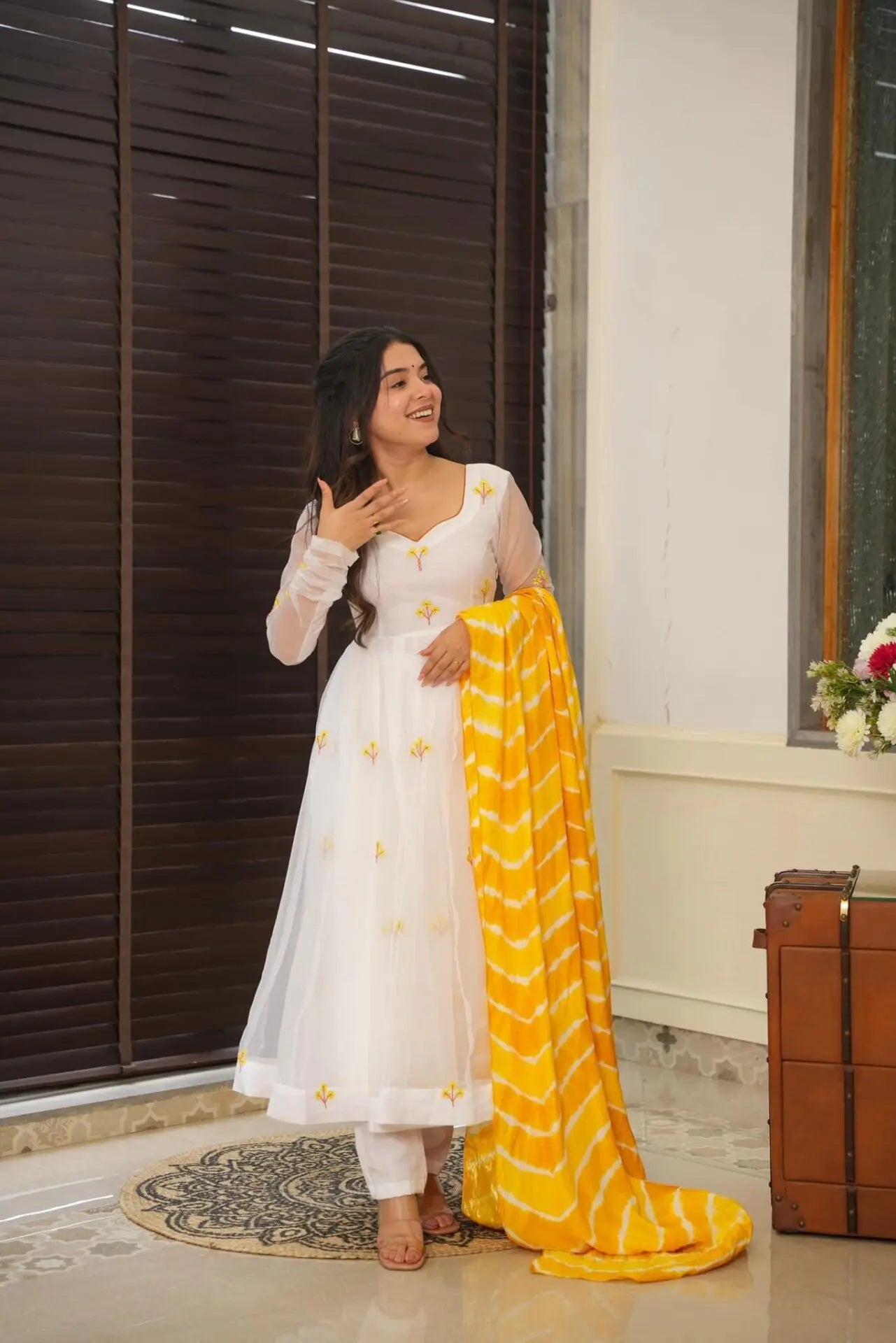 Kaveri White Premium Quality Suit Set