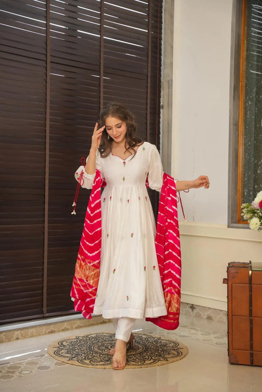 Khushi White Premium Quality Suit Set