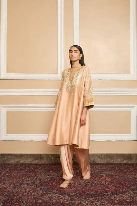 Mohsina - Rose Pink Short Kalidaar Salwar suit