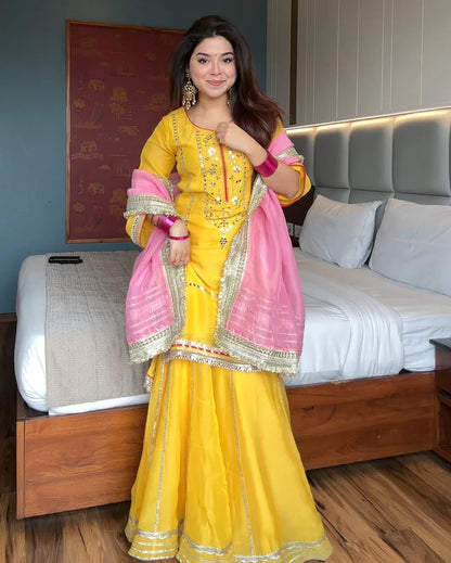 Mimosa Luxe Yellow  Sharara Set