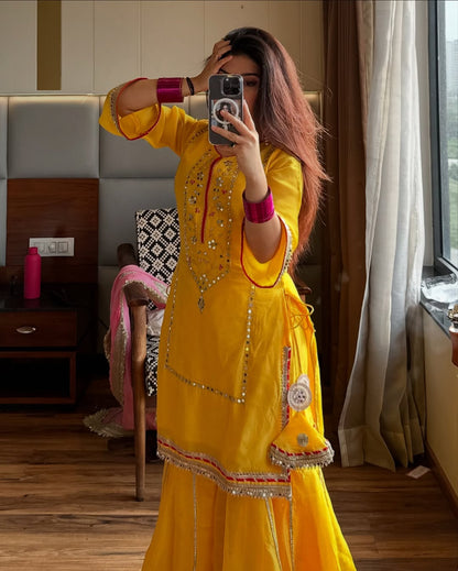 Mimosa Luxe Yellow  Sharara Set