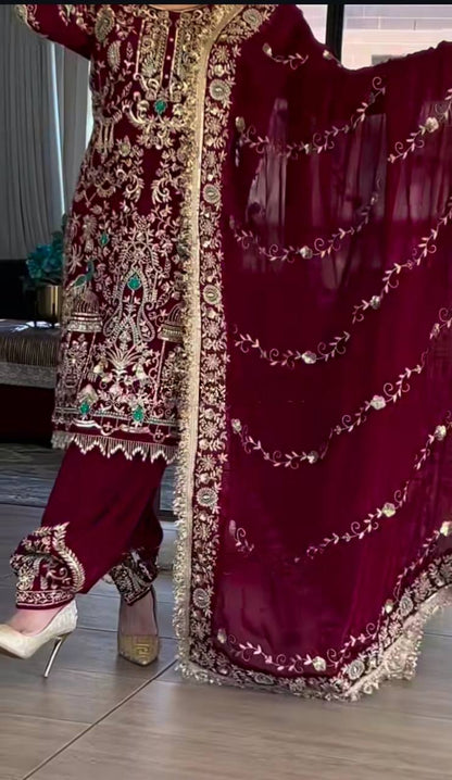 Zeenat Natural Crepe Dhoti Styles Partywear Suit