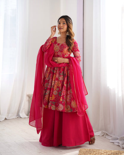 Ameyra  Romansilk Chanderi Print Kediya Set