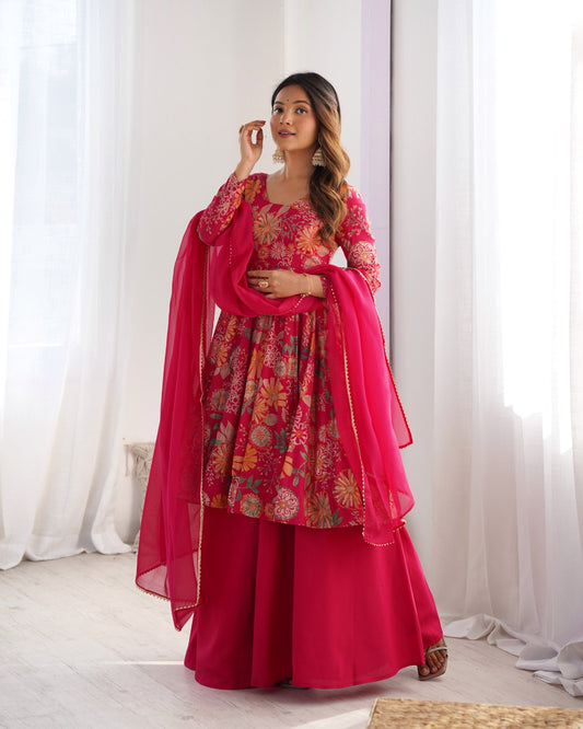 Ameyra  Romansilk Chanderi Print Kediya Set