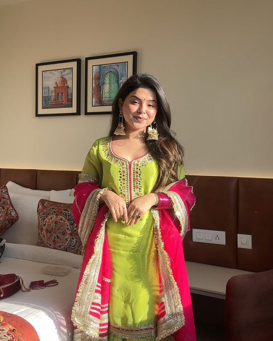 Mint Glow Sharara Suit Set