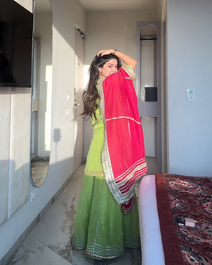 Mint Glow Sharara Suit Set