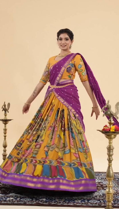 Desi Drape Diaries Kalamkari Chent Crep Lehenga Choli