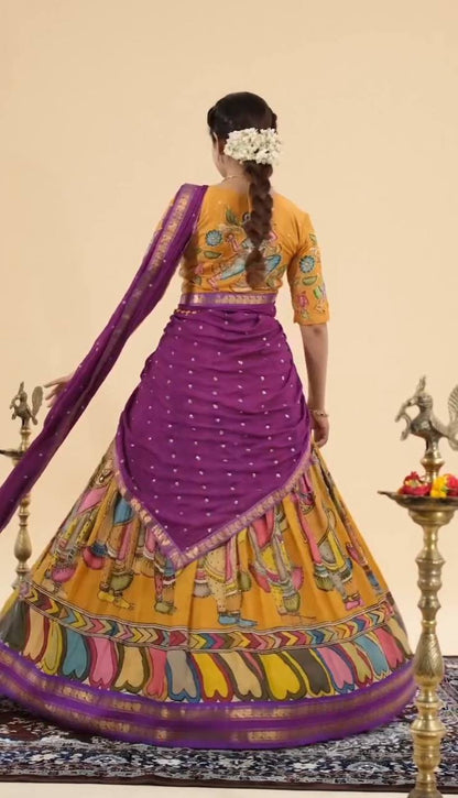 Desi Drape Diaries Kalamkari Chent Crep Lehenga Choli