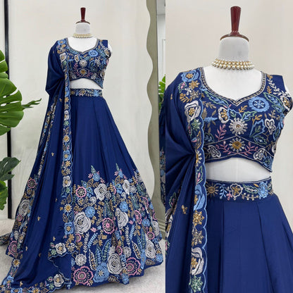 Lilly blue Silk Lehenga Set