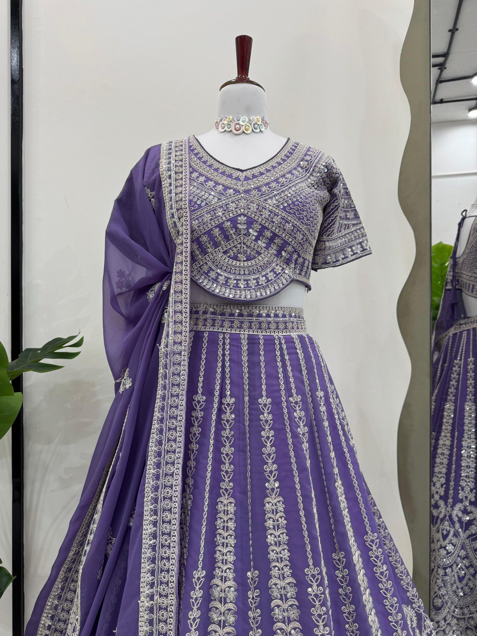 Inara purple Foux Georgette lehenga set