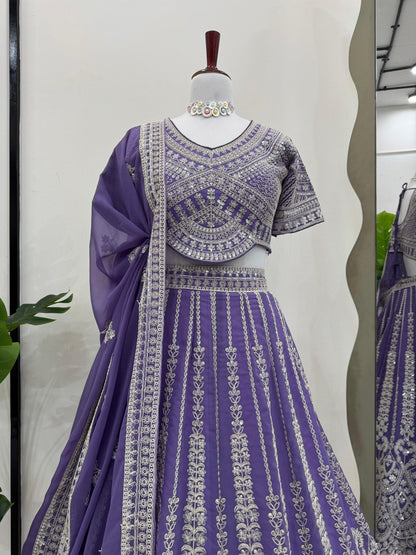 Inara purple Foux Georgette lehenga set