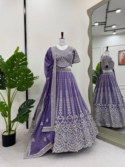 Inara purple Foux Georgette lehenga set