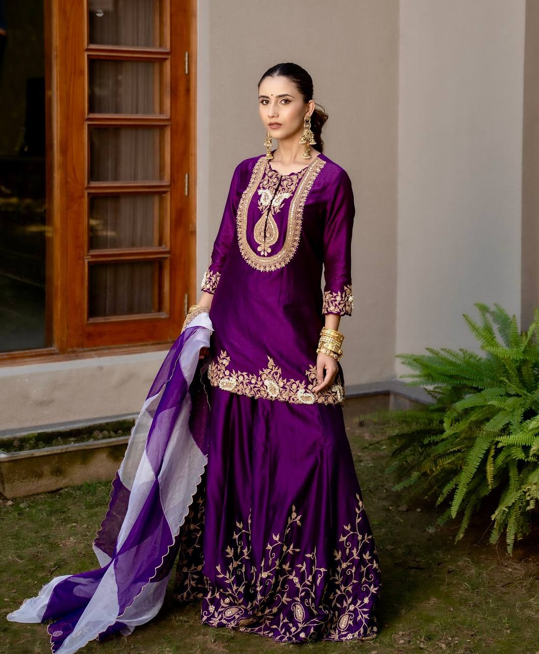 Zariyaa Embroidered Gharara Set