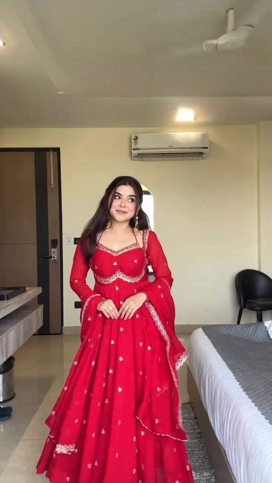 Neha Eternal Glow Red Suit Set
