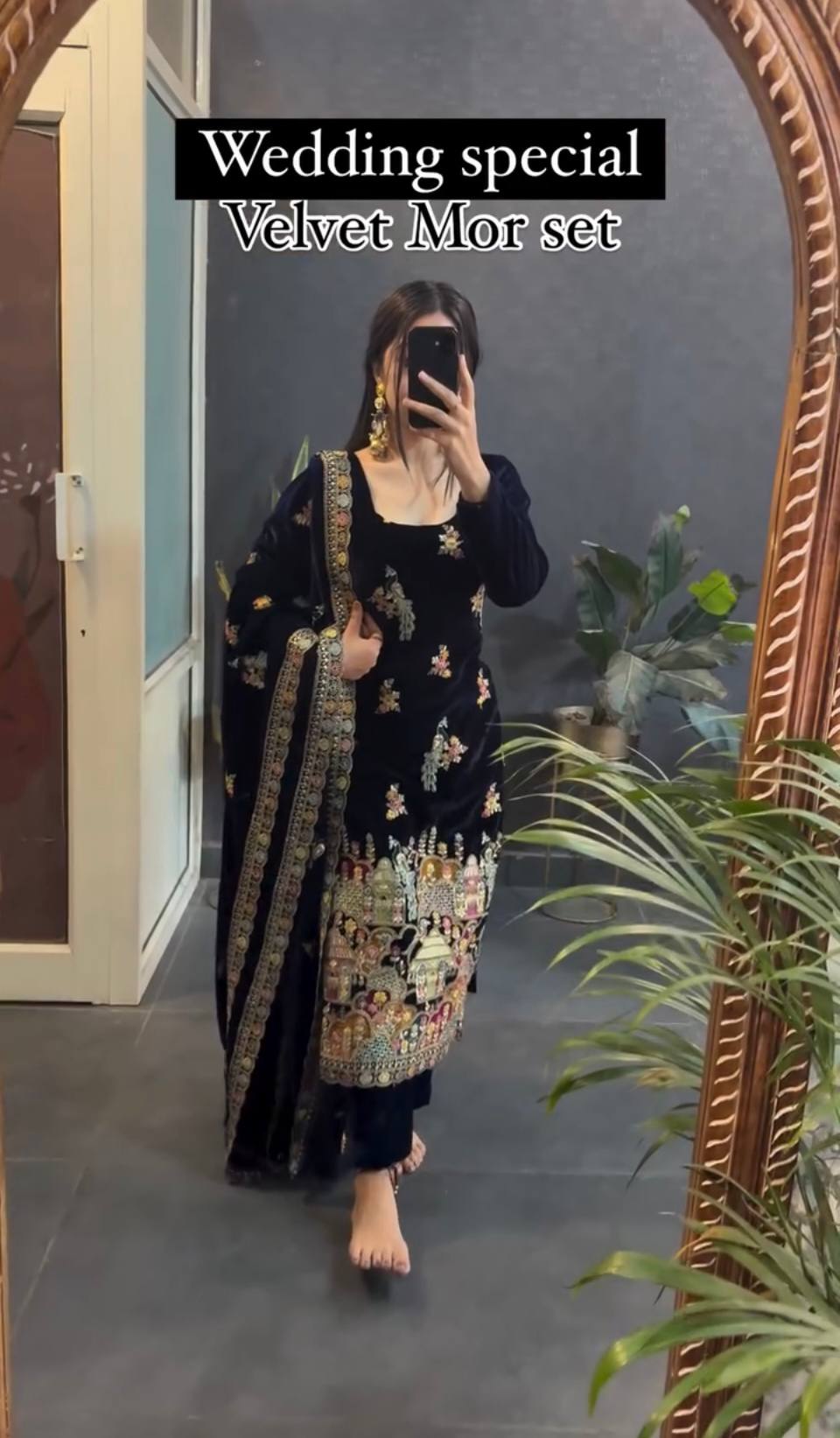 Mor Luxury Velvet Suit Festive & Wedding Wear