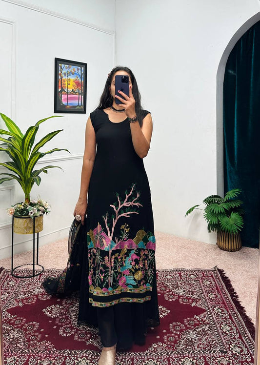 Desert Rose Anarkali: Earthy Elegance with a Royal Touch