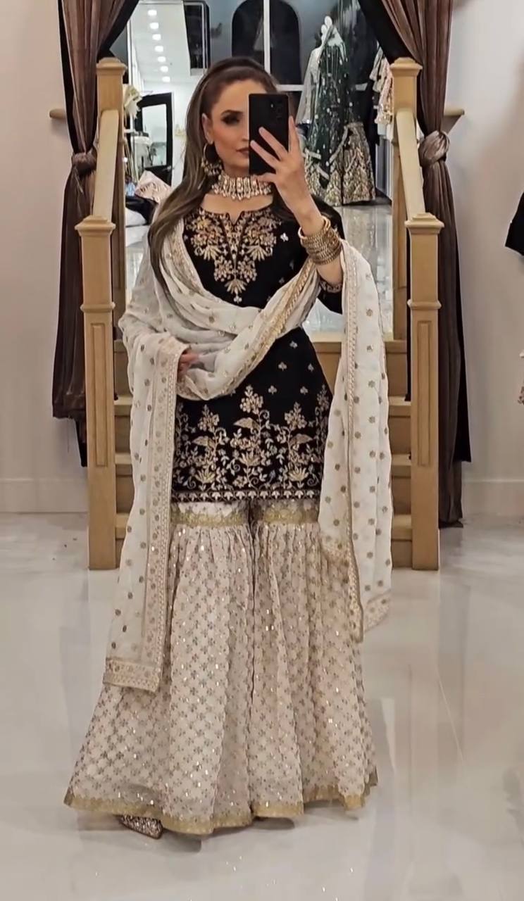 Nazakat Sharara  Delicate and graceful designs.