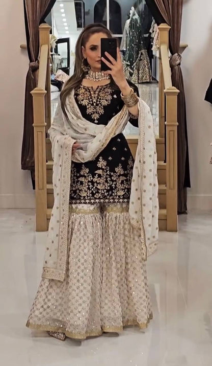Nazakat Sharara  Delicate and graceful designs.