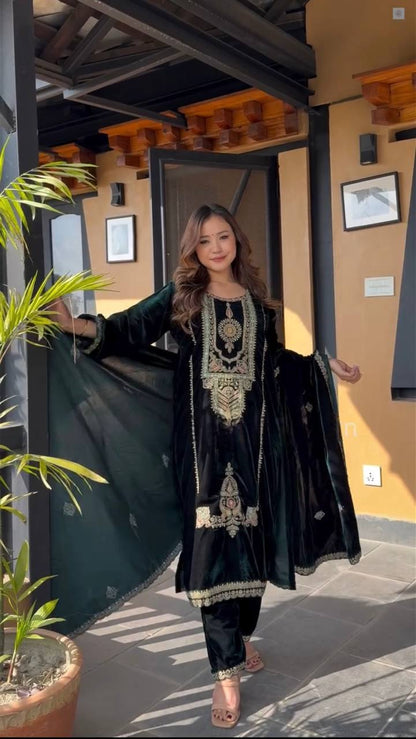 Amaira Velvet Elegance Suit Set