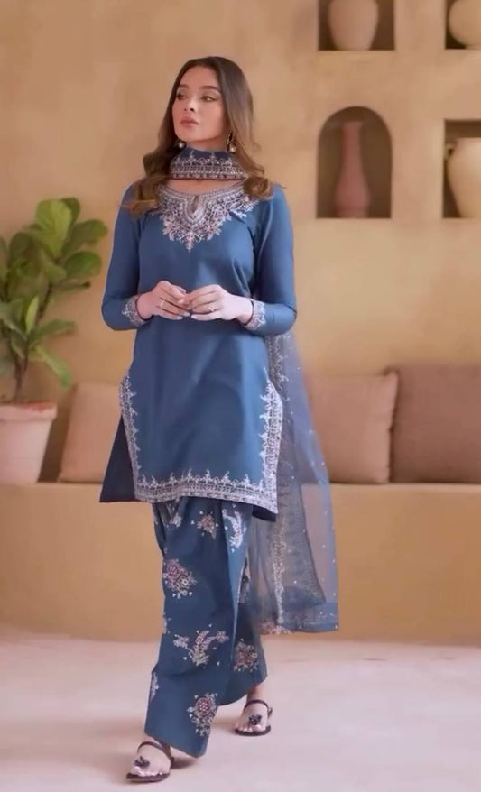 Vritika Natural Crepe Party Wear Farshi Salwar