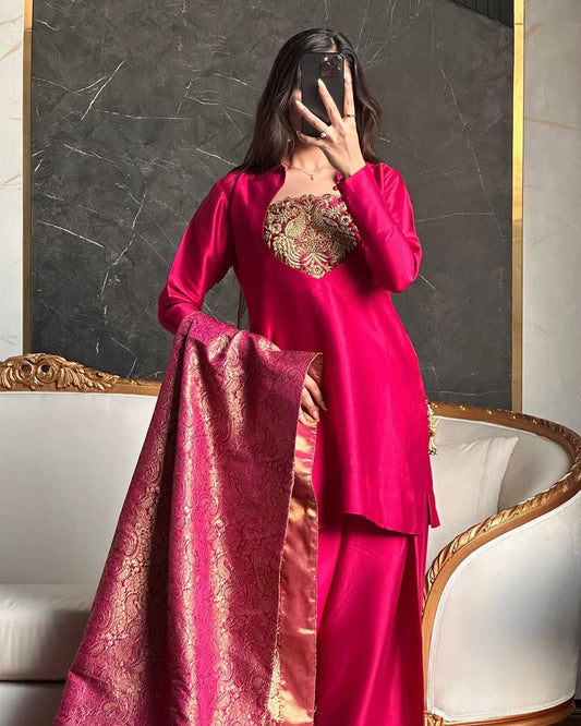 Heer Designer Party Wear Look Top With Farshi Salwar
