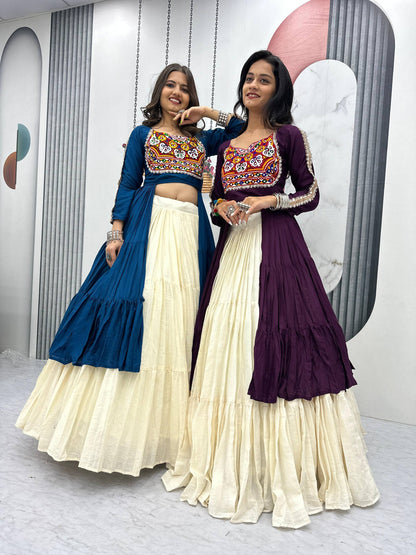 Prisha Real Mirror Work Gamathi Navratri Lehenga