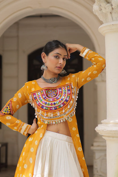 Reewa Bandhani kutchi patchework Lehenga