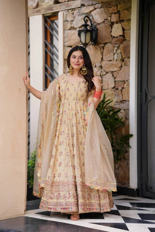 Kriva Premium Foux Gorgette crafted Gown