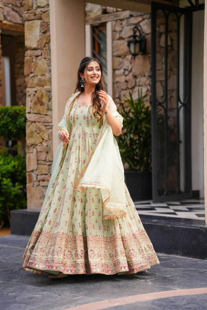 Kriva Premium Foux Gorgette crafted Gown