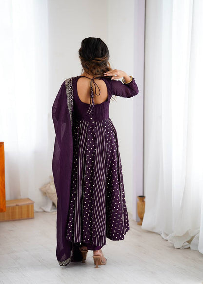 Tanvi Eleganza Crunchy Silk Anarkali Gown